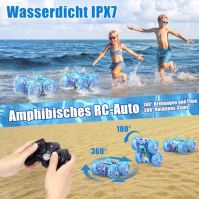 AmazeFun Obojživelné vozidlo Dálkově ovládané auto od 4 5 6 7 8 9 let 4WD 360° RC auto Vnitřní a venkovní hračky pro děti Loď na